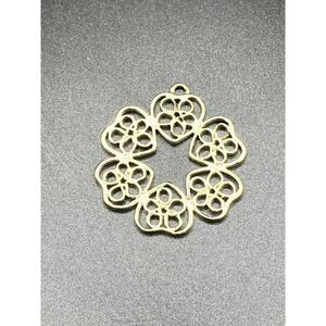 Gold Tone Floral Heart Filigree Charm Pendant Jewelry Making Crafting Supplies